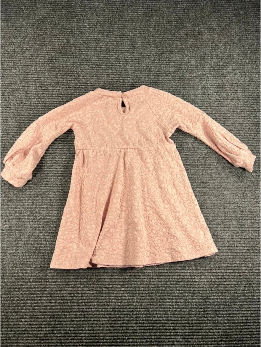 Rare Editions Girls 2T Dusty Pink Long Sleeve Dress with Cream Faux Fur Vest
